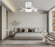 Load image into Gallery viewer, 21" Matte White Recessed Ceiling Fan Light, Controllable Color Temperature Ceiling Fan Light, Remote Control Low Noise Ceiling Fan Light