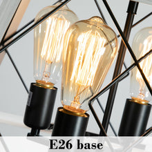 Load image into Gallery viewer, White Farmhouse Lantern Chandelier Dining Room Vintage Chain Chandelier (No Bulbs)