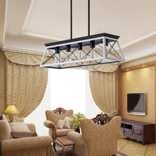 Lade das Bild in den Galerie-Viewer, 31.5" White Farmhouse Chandelier Dining Room Rectangular Island Light Metal Chandelier