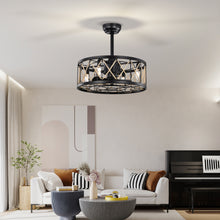 Carregar imagem no visualizador da galeria, 20.4''  5 ABS Fan Blades, Modern Ceiling Fan with Remote Control, Noiseless Reversible AC Motor Matte Black