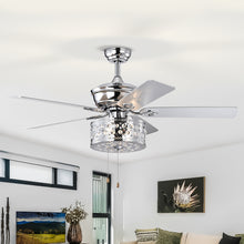 Load image into Gallery viewer, 52" Modern Style Pendant Light Silent Reversible Ceiling Fan 3-Speed Adjustable Ceiling Fan Light - Chrome (Bulb Not Included)