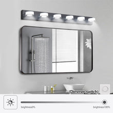 Загрузить изображение в средство просмотра галереи, LED Modern Black Vanity Light Bathroom Acrylic Mirror Front Light Round 6 Lights
