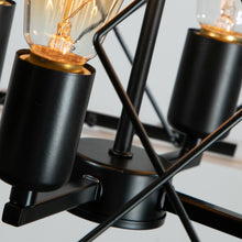 Load image into Gallery viewer, Oak Farmhouse Lantern Chandelier Dining Room Vintage Chain Chandelier (No Bulbs)