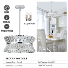 Carregar imagem no visualizador da galeria, 15.7" Living Room Luxury K9 Crystal Chandelier Round Simple Crystal Chandelier Luxury Home Decorative Lighting