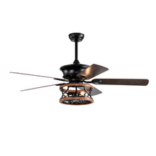 Load image into Gallery viewer, 52" Farmhouse Ceiling Fan Light 3 Light Ceiling Fan Vintage Drum Pendant Light