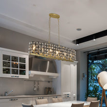 Carregar imagem no visualizador da galeria, 39.4" Modern Champagne Gold Oval Crystal ceiling chandelier  Luxury Home Decor Light Fixture