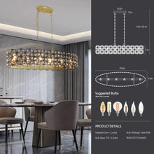 Carregar imagem no visualizador da galeria, 39.4" Modern Champagne Gold Oval Crystal ceiling chandelier  Luxury Home Decor Light Fixture