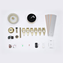 Load image into Gallery viewer, 52" Modern Style Ceiling Fan Light Gold LED Ceiling Light Remote Control 3 Speed Reversible Silent Ceiling Fan, 1h/4h/8h Timer