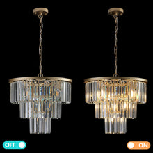 Load image into Gallery viewer, 19.7" Luxury K9 Crystal Chandelier Modern Gold Chain Chandelier 4 Tier Crystal Chandelier