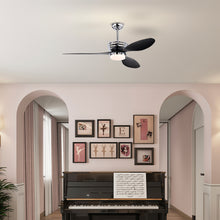 Load image into Gallery viewer, 52'' ABS Blades Ceiling Fan with Lights and DC Remote, DC Motor Modern Ceiling Fan with 3 ABS Fan Blades & 2 Down Rods, Indoor Ceiling Fan with Light