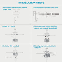 Load image into Gallery viewer, 52'' Farmhouse Ceiling Fan  5PCS  Dual Finish Blades Industrial Fandelier