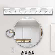 Lade das Bild in den Galerie-Viewer, 32.3" LED Modern Chrome Vanity Light Bathroom Acrylic Mirror Front Light Rectangular 5 Lights