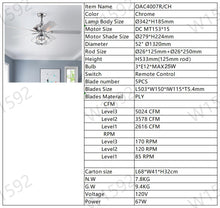 Load image into Gallery viewer, 52" Dual Wood 5-Blade Crystal Ceiling Fan with Remote