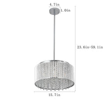 Load image into Gallery viewer, 15.7" Luxury Transparent K9 Crystal Chandelier Living Room Round Chain Chandelier Luxury Home Decor Lighting