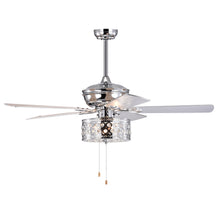 Load image into Gallery viewer, 52" Modern Style Pendant Light Silent Reversible Ceiling Fan 3-Speed Adjustable Ceiling Fan Light - Chrome (Bulb Not Included)
