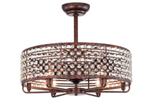 Load image into Gallery viewer, 27" Crystal Chandelier Crystal Shade Ceiling Fan with Remote Control 6 Wind Speeds, 1H/2H/4H Timer