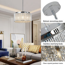 Load image into Gallery viewer, 15.7" Luxury Transparent K9 Crystal Chandelier Living Room Round Chain Chandelier Luxury Home Decor Lighting