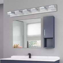 Загрузить изображение в средство просмотра галереи, 38.2" Chrome Vanity Light Modern Bathroom LED Mirror Light Rectangular 6 Lights