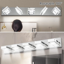Lade das Bild in den Galerie-Viewer, 32.3" LED Modern Chrome Vanity Light Bathroom Acrylic Mirror Front Light Rectangular 5 Lights