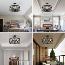 Load image into Gallery viewer, 18&quot; Matte Black Drum Chandelier Recessed Pendant Light Ceiling Light
