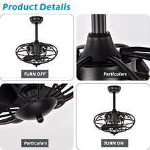 Load image into Gallery viewer, 18.1&quot; Caged Ceiling Fan with  Remote Control,Timer, 3 Speeds Indoor Ceiling Fan
