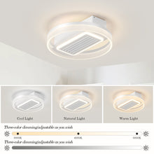 Charger l&#39;image dans la galerie, 19.7&quot; Dimmable LED Bladeless Fan Light White Simple Ceiling Light
