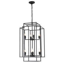 Load image into Gallery viewer, 18.1&quot; Vintage Lantern Chandelier Farmhouse Candle Chandelier (Black)
