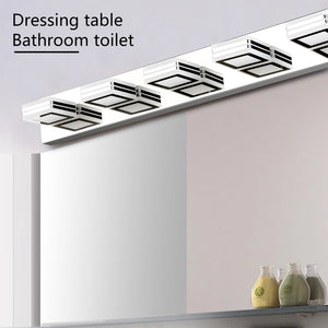 32.3" LED Modern Chrome Vanity Light Bathroom Acrylic Mirror Front Light Rectangular 5 Lights