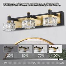 Load image into Gallery viewer, 19.7” Luxury Modern Crystal Vanity Light Bathroom Mirror Light LED 3-Light Wall Lighting Fixture
