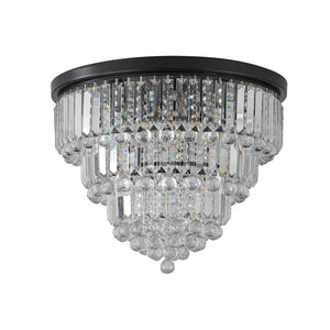 19.7" Luxury Crystal Chandelier Modern Style Crystal Light Black Crystal Ceiling Light