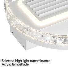 Load image into Gallery viewer, 19.7&quot; Dimmable LED Bladeless Fan Light White Crystal Ceiling Light
