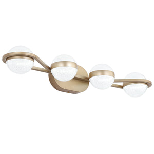 28" Modern Bathroom Gold Mirror Light Wall Mounted Vanity Light Globe 4 Lights