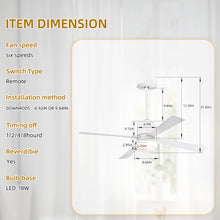 Cargar imagen en el visor de la galería, 48&quot; Matte White Simple Ceiling Fan Light Ultra-thin Ceiling Fan Dimmable
