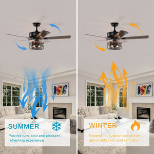 52'' Plywood Blades Ceiling Fan with Remote Control