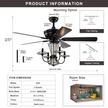 Charger l&#39;image dans la galerie, 52 Inch Crystal Chandelier Fan with Lights and Remote Control, Modern Ceiling Fan with Dual Finish Reversible Blades, Fandelier
