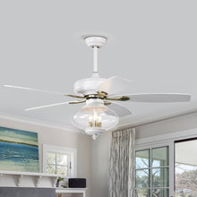 Load image into Gallery viewer, 52&#39;&#39; Low Profile Ceiling Fan , White Modern Ceiling Fans with Remote Control --Matte White
