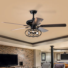 Carregar imagem no visualizador da galeria, 52&quot; Cage Ceiling Fan Light Industrial Style Dark Wood Ceiling Fan
