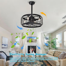 Load image into Gallery viewer, 20.24&quot; Caged Ceiling Fan with  Remote Control,Timer, 3 Speeds Indoor Ceiling Fan (No include Bulbs)
