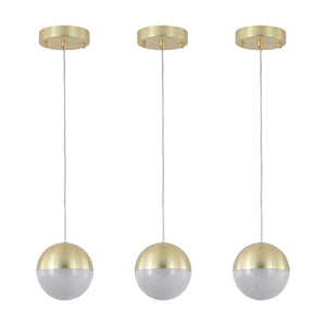 Simple Linear Chandelier Modern Gold LED Spherical Chandelier Dimmable