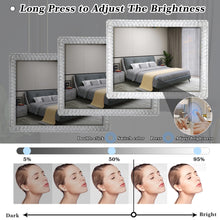 Load image into Gallery viewer, 35x28” LED Crystal Vanity Mirror Bathroom Wall Mirror Dimmable LED Vanity Mirror Light
