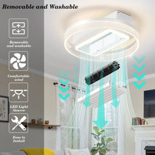 Charger l&#39;image dans la galerie, 19.7&quot; Dimmable LED Bladeless Fan Light White Simple Ceiling Light
