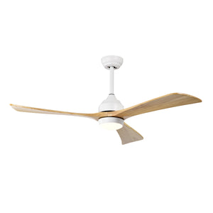 52" Matte Black + Dark Walnut Remote Control Silent Ceiling Fan Light, Reversible Ceiling Fan