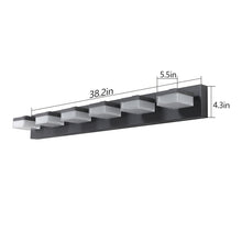 Load image into Gallery viewer, 38.2&quot; Vanity Light Modern Bathroom LED Mirror Light Rectangular 6 Lights
