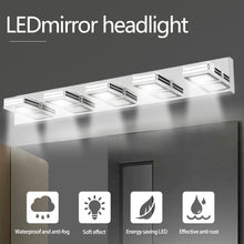 Charger l&#39;image dans la galerie, 32.3&quot; LED Modern Chrome Vanity Light Bathroom Acrylic Mirror Front Light Rectangular 5 Lights
