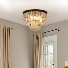 Load image into Gallery viewer, 19.7&quot; Luxury Crystal Chandelier Modern Style Crystal Light Black Crystal Ceiling Light
