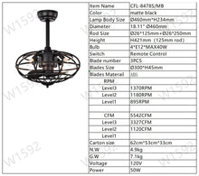 Load image into Gallery viewer, 18.1&quot; Caged Ceiling Fan with  Remote Control,Timer, 3 Speeds Indoor Ceiling Fan
