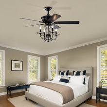 Charger l&#39;image dans la galerie, 52 Inch Crystal Chandelier Fan with Lights and Remote Control, Modern Ceiling Fan with Dual Finish Reversible Blades, Fandelier
