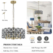 Carregar imagem no visualizador da galeria, 18.9&quot; Tiffany Living Room Chain Chandelier Drum Chandelier Luxury Home Decorative Lighting
