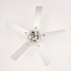 52-inch Indoor Ceiling Fan with Pull Chain, Reversible AC motors , Pull Chain--Chrome (No Include Bulb)