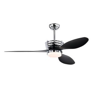 52'' ABS Blades Ceiling Fan with Lights and DC Remote, DC Motor Modern Ceiling Fan with 3 ABS Fan Blades & 2 Down Rods, Indoor Ceiling Fan with Light